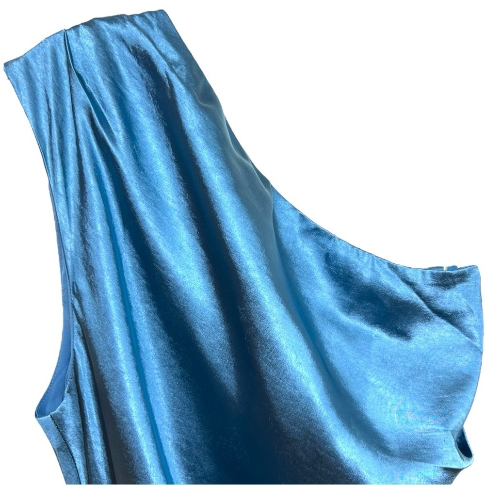 Elliatt x Revolve, Women’s ‘Cassini’ One-Shoulder Midi Satin Dress - Blue, Large - Picture 10 of 14